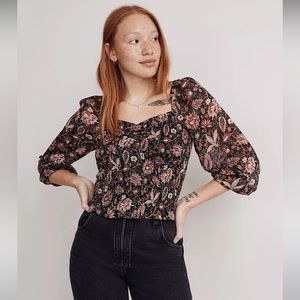 Lucie smocked top in floral - Madewell